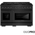 ZLINE PSDRB48 - ZLINE 48 in. 6.7 cu. ft. Paramount Dual Fuel Range with 8 Burner DuoPro Cooktop and Dual Ovens in Black Stainless Steel (PSDRB-48) main image.