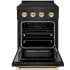 ZLINE Paramount SINRBZ24G - ZLINE Autograph Edition 24 in. 3.2 cu. ft. Paramount Induction Range with 3 Element Cooktop and Electric Convection Oven in Black Stainless Steel with Polished Gold Accents (SINRBZ-24-G) front, oven open. 24 Inch Freestanding Paramount Induction Range