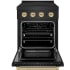 ZLINE Paramount SINRBZ24CB - ZLINE Autograph Edition 24 in. 3.2 cu. ft. Paramount Induction Range with 3 Element Cooktop and Electric Convection Oven in Black Stainless Steel with Champagne Bronze Accents (SINRBZ-24-CB) front, oven open. 24 Inch Freestanding Induction Range