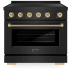 ZLINE Autograph Edition SINRBZ36KCB - 36 Inch Freestanding Paramount Induction Range