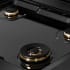 ZLINE Paramount SRTBSZ30MBCB - ZLINE Designer Collection 30 in. Paramount Gas Rangetop with 4 Burners in Black Satin Stainless Steel with Matte Black and Champagne Bronze Accents (SRTBSZ-30-MBCB) black porcelain cooktop and burners with no grates. 30 Inch Gas Rangetop with 4 Sealed Bra