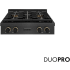 ZLINE Paramount PSRTBSZ30MBCB - ZLINE Designer Collection 30 in. Paramount Gas Rangetop with 4 Burner DuoPro Cooktop in Black Satin Stainless Steel with Matte Black and Champagne Bronze Accents (PSRTBSZ-30-MBCB) front, with DuoPro logo. 30 inch Paramount Gas Rangetop
