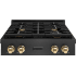 ZLINE Paramount SRTBSZ30G - ZLINE Autograph Edition 30 in. Paramount Gas Rangetop with 4 Burners and Porcelain Cooktop in Black Satin Stainless Steel with Polished Gold Accents (SRTBSZ-30-G) 30 Inch Gas Rangetop with 4 Sealed Brass Burners