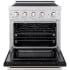 ZLINE SINRSBLM30 - ZLINE 30 in. 4.2 cu. ft. Paramount Induction Range with 4 Element Cooktop and Electric Convection Oven in Satin Stainless Steel with Black Matte Door (SINRS-BLM-30) front, oven open.