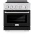 ZLINE SINRSBLM30 - ZLINE 30 in. 4.2 cu. ft. Paramount Induction Range with 4 Element Cooktop and Electric Convection Oven in Satin Stainless Steel with Black Matte Door (SINRS-BLM-30)