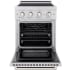 ZLINE Paramount SINRS24 - ZLINE 24 in. 3.2 cu. ft. Paramount Induction Range with 3 Element Cooktop and Electric Convection Oven in Satin Stainless Steel (SINRS-24) front, oven open. 24 Inch Freestanding Induction Range