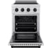 ZLINE Paramount SINRSZ24MB - ZLINE Autograph Edition 24 in. 3.2 cu. ft. Paramount Induction Range with 3 Element Cooktop and Electric Convection Oven in Satin Stainless Steel with Matte Black Accents (SINRSZ-24-MB) front, oven open. 24 Inch Freestanding Paramount Induction Range