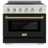 ZLINE Autograph Edition SINRSZBLM36G - 36 Inch Freestanding Paramount Induction Range