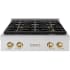 ZLINE Paramount PSRTSZ30CB - ZLINE Autograph Edition 30 in. Paramount Gas Rangetop with 4 Burner DuoPro Cooktop in Satin Stainless Steel and Champagne Bronze Accents (PSRTSZ-30-CB) front. 30 in. Paramount Gas Rangetop with 4 Burner