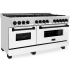 ZLINE Autograph Edition RAZWM60MB - 60 Inch Pro-Style Double Oven Dual Fuel Range 9 Italian-Made Sealed Burners