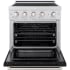 ZLINE SINRBLM30 - ZLINE 30 in. 4.2 cu. ft. Paramount Induction Range with 4 Element Cooktop and Electric Convection Oven in Stainless Steel with Black Matte Door (SINR-BLM-30) front, oven open.