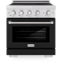 ZLINE SINRBLM30 - ZLINE 30 in. 4.2 cu. ft. Paramount Induction Range with 4 Element Cooktop and Electric Convection Oven in Stainless Steel with Black Matte Door (SINR-BLM-30)