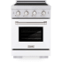 ZLINE Paramount SINRWM24 - ZLINE 24 in. 3.2 cu. ft. Paramount Induction Range with 3 Element Cooktop and Electric Convection Oven in Stainless Steel with White Matte Door (SINR-WM-24) 24 Inch Freestanding Induction Range