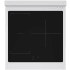 ZLINE Paramount SINRZWM24MB - ZLINE Autograph Edition 24 in. 3.2 cu. ft. Paramount Induction Range with 3 Element Cooktop and Electric Convection Oven in Stainless Steel with White Matte Door and Matte Black Accents (SINRZ-WM-24-MB) top-down, above cooktop. 24 Inch Freestanding Induct