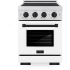 ZLINE Paramount SINRZWM24MB - ZLINE Autograph Edition 24 in. 3.2 cu. ft. Paramount Induction Range with 3 Element Cooktop and Electric Convection Oven in Stainless Steel with White Matte Door and Matte Black Accents (SINRZ-WM-24-MB) 24 Inch Freestanding Induction Range