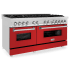 ZLINE RARM60 - 60 Inch Pro-Style Double Oven Dual Fuel Range in Stainless Steel with Red Matte Doors