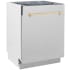 ZLINE Autograph Edition DWVZSN24G - ZLINE Autograph Edition 24 in. Tallac Series 3rd Rack Dishwasher with Auto Door Open Drying, 51dBa, Satin Stainless Steel Panel with Polished Gold Handle (DWVZ-SN-24-G) side. 24 Inch Fully Integrated Dishwasher