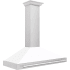 ZLINE KB4STXWM48 - 48 Inch Wall Mount Chimney Hood with White Matte Shell and Stainless Steel Handle