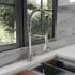 ZLINE RBCN2KFBN - Luxury kitchen faucet with ZLINE Palisades Pull Down Spring Spray Wand Kitchen Faucet in Brushed Nickel (RBCN2-KF-BN) in a marble countertop setting