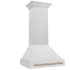 ZLINE Autograph Edition 8654SNZ30CB - ZLINE Autograph Edition 30 in. Satin Stainless Steel Wall Mount Range Hood with Champagne Bronze Handle (8654SNZ-30-CB) side. 30 in. Satin Stainless Steel Wall Mount Range Hood
