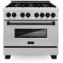 ZLINE Autograph Edition RASZSN36MB - 36 Inch Autograph Edition Dual Fuel Range with 6 Italian Burners