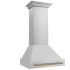 ZLINE Autograph Edition 8654STZ30CB - ZLINE Autograph Edition 30 in. Stainless Steel Range Hood with Stainless Steel Shell and Champagne Bronze Handle side. 30 Inch Wall Mount Range Hood