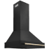 ZLINE Autograph Edition BS655Z30G - ZLINE Autograph Edition 30 in. Black Stainless Steel Range Hood with Polished Gold Handle (BS655Z-30-G) 30 Inch Wall Mount Chimney Range Hood