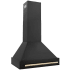 ZLINE Autograph Edition BS655Z30G - ZLINE Autograph Edition 30 in. Black Stainless Steel Range Hood with Polished Gold Handle (BS655Z-30-G) side. 30 Inch Wall Mount Chimney Range Hood