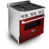 ZLINE RARG30 - 30 Inch Professional Dual Fuel Range with Red Gloss Door