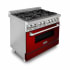 ZLINE RARG36 - 36 Inch Dual Fuel - Gas Range/Electric Oven - Red Gloss