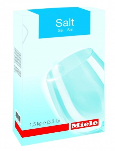 Dishwasher salt, 6 x 1.65 lb for optimum function and performance of a Miele dishwasher.