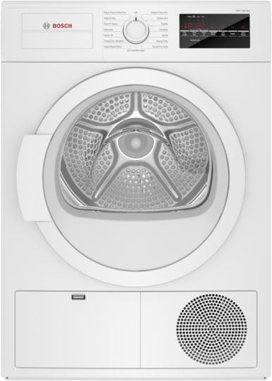 Bosch WTG86403UC 24 Inch Electric Dryer with 4.0 Cu. Ft. Capacity, Sensitive Drying System, AntiVibration, 15 Programs, Sensor-Controlled Automatic Drying Programs, Intelligent Sensors, Moisture Sensor, Wrinkle Block, Quick Dry Auto, Child