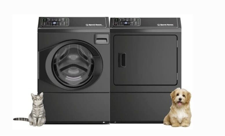 Side-by-Side Front Load Washer and Electric Dryer Set in Black