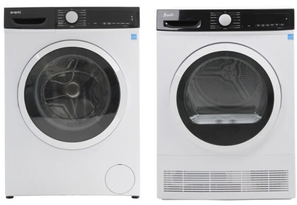 Side-by-Side Front Load Washer and Electric Dryer Set in White