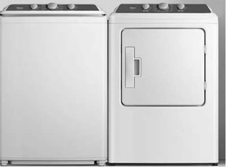 Side-by-Side Top Load Washer and Electric Dryer Set in White
