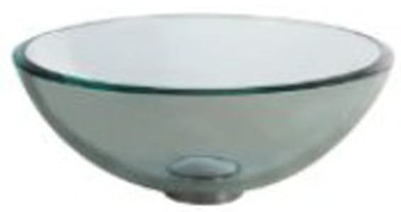 14 Inch Clear Glass Vessel Sink