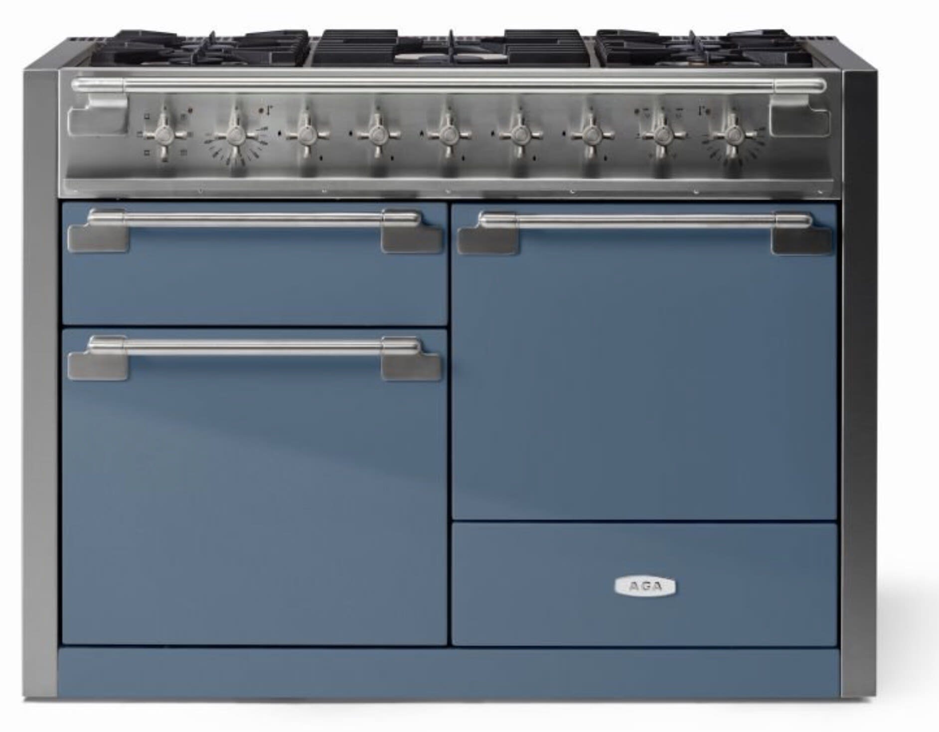 AGA AEL481DFABSTB 48 Inch Freestanding Dual Fuel Range with 5