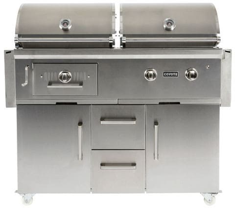 Coyote C1hy50lp 50 Inch Built In Charcoal And Gas Grill With 1 200 Coyote C1hy50lp 50 Built In Hybrid Charcoal Gas Grill Shown