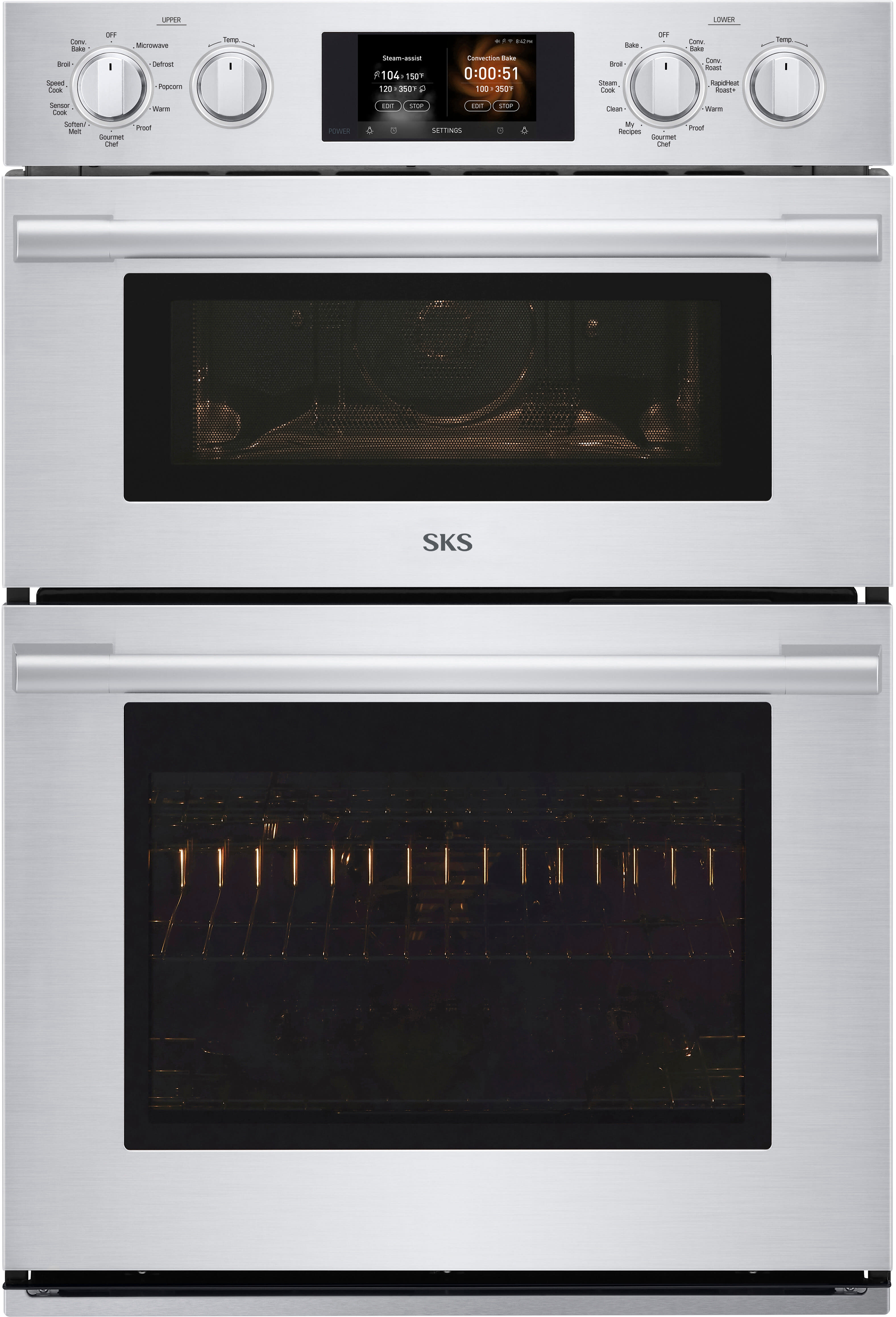 30 Inch Double Combination Electric Smart Wall Oven