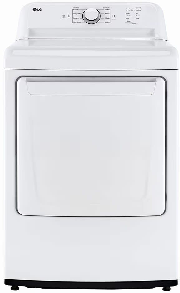 LG DLG6101W 27 Inch Gas Dryer with 7.3 Cu. Ft. Capacity, 5 Dryer Programs,  Sensor Dry, Dial-A Cycle™ Knob, and FlowSense™ Duct Clogging Indicator