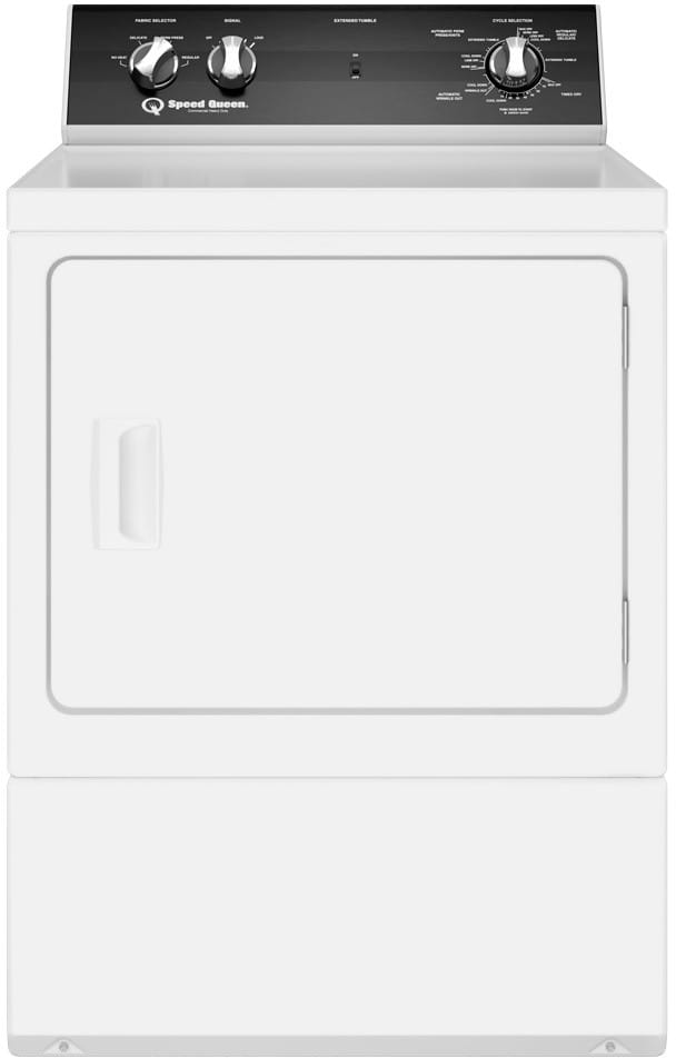Speed Queen Dr5000wg 27 Inch Gas Dryer With 4 Preset Cycles 3 Auto Dry Cycles End Of Cycle Signal Extended Tumble Setting Reversible Door Interior Light Ada Compliant 220 Cfm And 7 0 Cu Ft Capacity