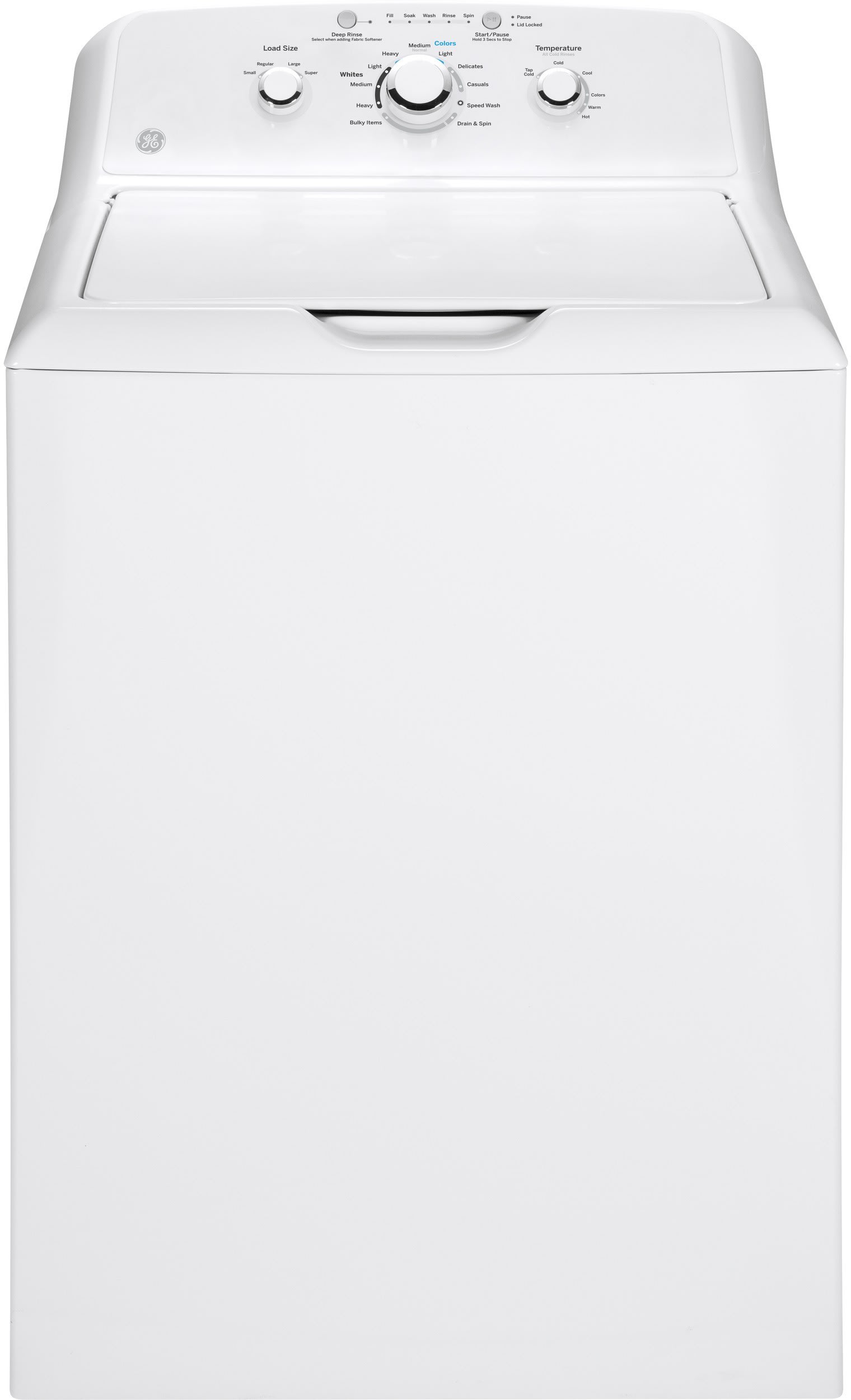 GE GTW330ASKWW 27 Inch 3.8 cu. ft. Top Load Washer with 11 Wash Cycles, 700 RPM, Deep Rinse, Speed Wash, Bleach and Fabric Softener Dispensers, ...