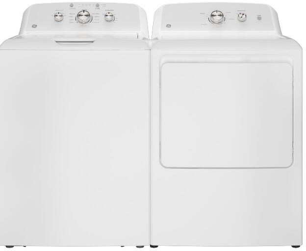 Side-by-Side Top Load Washer and Gas Dryer Set in White