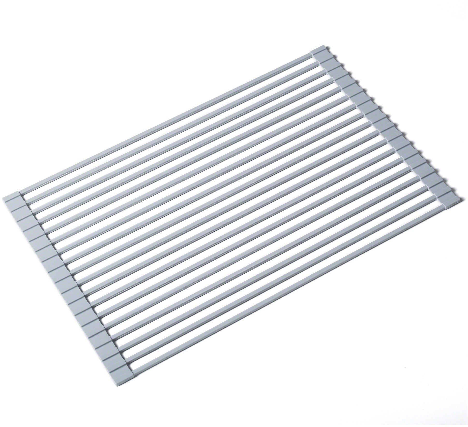 Grey Multipurpose Over Sink Roll-Up Dish Drying Rack
