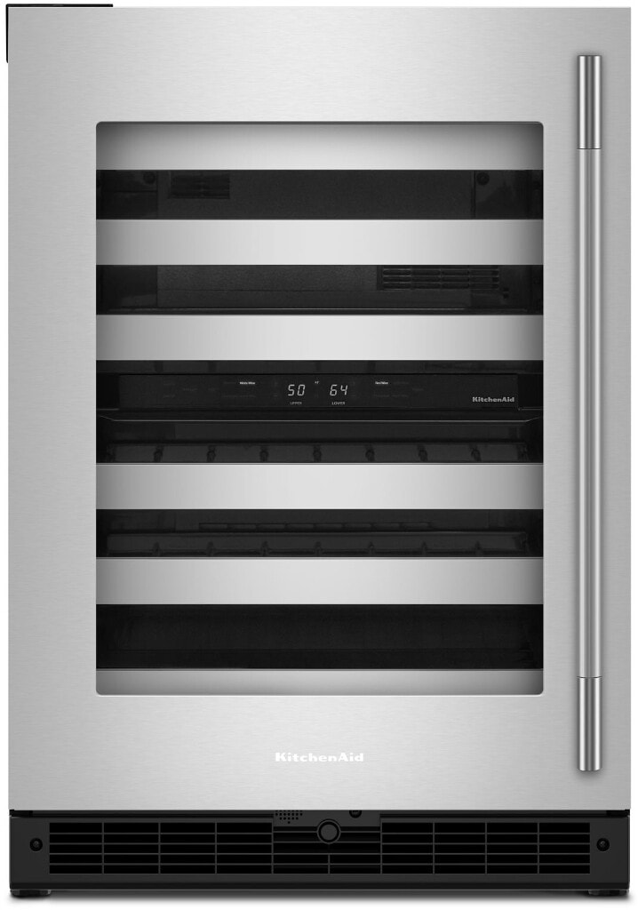 KitchenAid 20.8 Cu. Ft. 36" Built-In Side-By-Side Refrigerator Features Exterior Water & Ice Dispenser w/ Measured Fill in Stainless Steel KBSD736SPS on Fridge.com