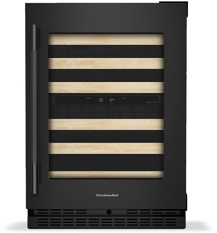 KitchenAid 20 Cu. Ft. 30 in. Width Standard Depth French Door Refrigerator w/ Interior Dispense in Black Stainless Steel KRFF300EBS on Fridge.com