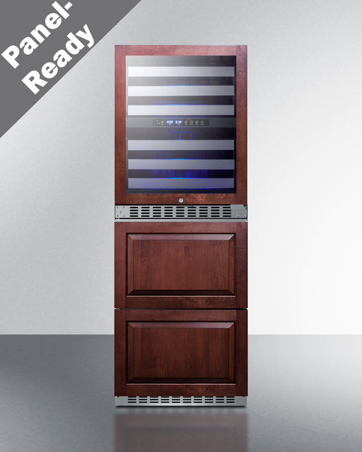 24 Inch Combination Dual-Zone Wine Cellar and 2-Drawer Refrigerator-Freezer