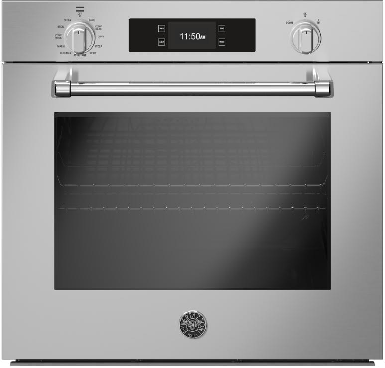 Bertazzoni Mast30fsext 30 Inch Single Convection Electric Wall Oven With 4 1 Cu Ft Capacity Dual Diagonal Convection Self Cleaning Energy Saving Mode Fast Preheat Keep Warm Proof Sabbath Mode And Csa Certified