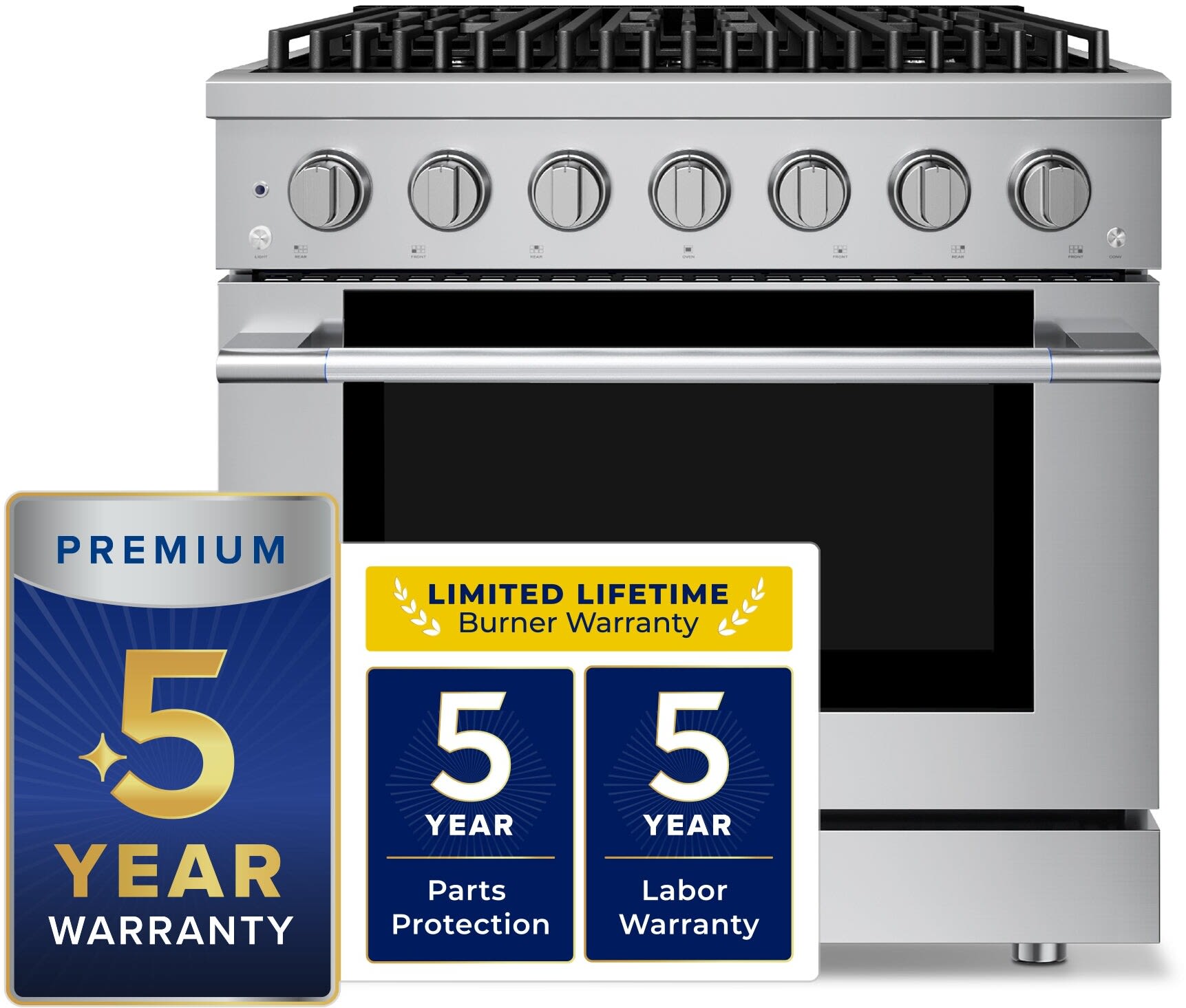 36 Inch Freestanding Dual Fuel Range
