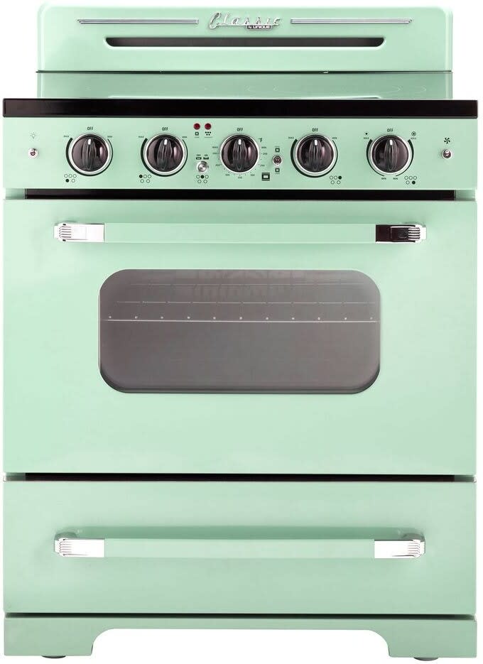 Vintage GE Hotpoint 4 Burner 30 In Electric Cooktop AQUA Colored